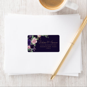 Lush-Blommar   Mörkens Lila och Rosa ros Adress Adressetikett