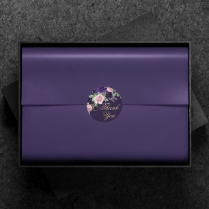 Lush-Blommar Mörkens Lila och Rosa ros Tack Runt Klistermärke