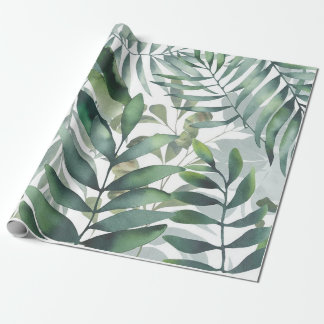 Lush Botanical Watercolor Gift Wrap Wrap Presentpapper