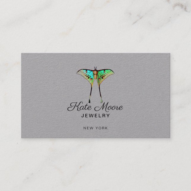 Lush Butterfly Logotyp Grått Jewelry Designer (Framsida)