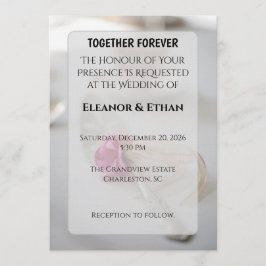 Lush Deep Red Rose Bouquet Moody Romantic Wedding  Inbjudningar