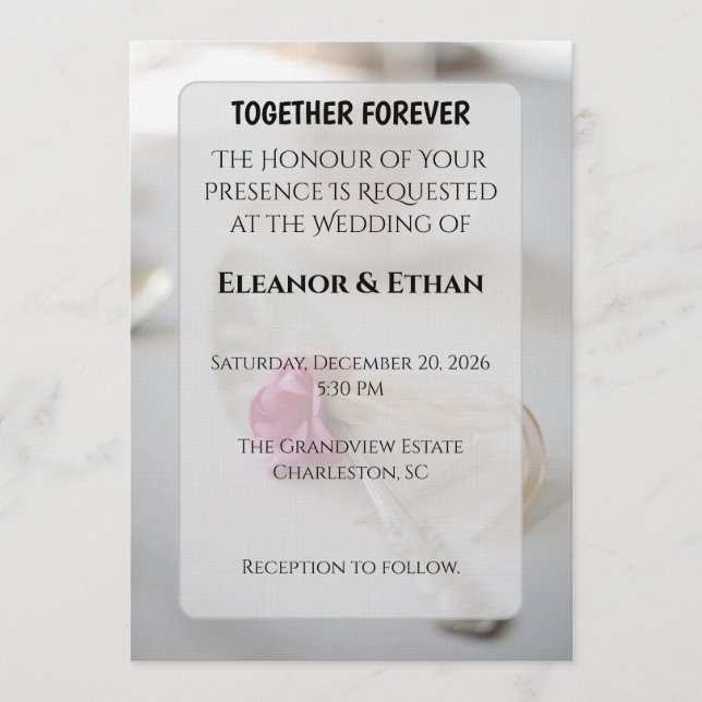 Lush Deep Red Rose Bouquet Moody Romantic Wedding  Inbjudningar (Framsida)