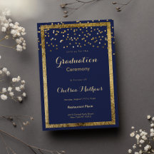 Lush elegant navy blue guld konetti Studenten