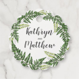 Lush Fern Tropical Botanical Bröllop Gåvor Etiketter
