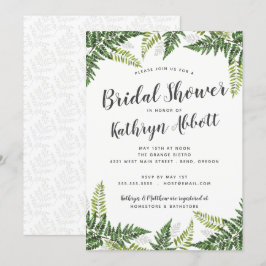 Lush Fern Tropical Botanical Bröllop Möhippa Inbjudningar