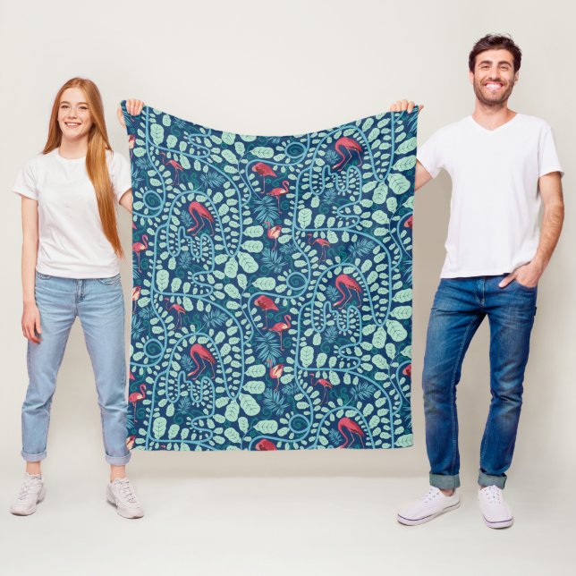 Lush Flamingo Jungle Fleecefilt (På plats)