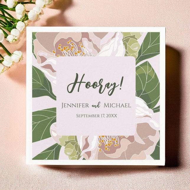 Lush Flower och Greenery Elegant bröllop Pappersservett (Lush Flower and Greenery Elegant Wedding Napkins)