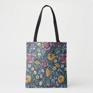 Lush Flowers and Vines - Forest Golv Tygkasse