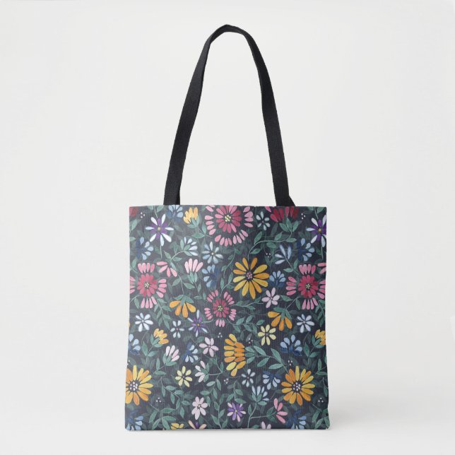 Lush Flowers and Vines - Forest Golv Tygkasse (Framsida)