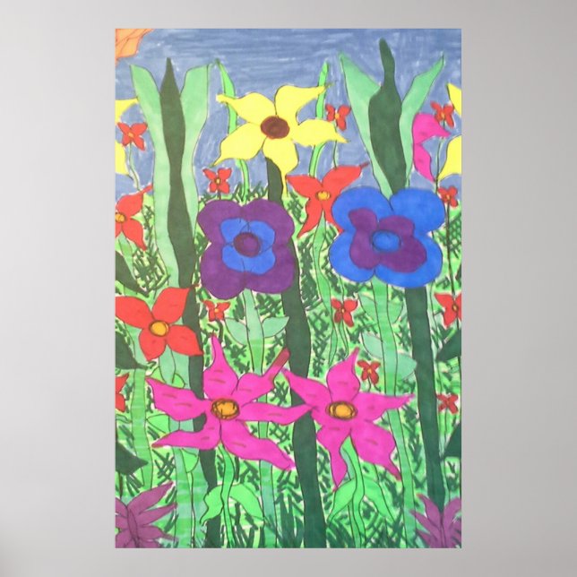 Lush Garden Boho Folk Blommigt Art Poster Skriv ut (Framsidan)