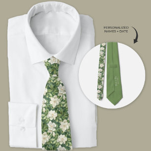 Lush Garden Green and White Gardenia Floral Slips