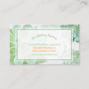 Lush Garden Succulents Bröllop Registry Tilläggskort
