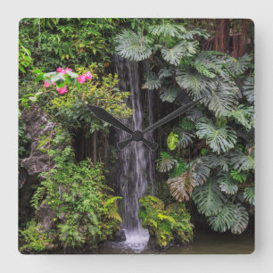Lush Garden Waterfall, China Fyrkantig Klocka
