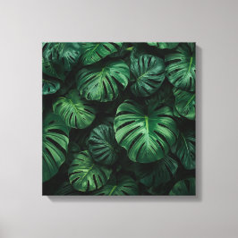 Lush Greenery - Abstrakt Monstera Jungle Print Canvastryck