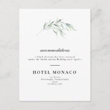 Lush Greenery Bröllop Hotel Card