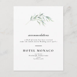 Lush Greenery Bröllop Hotel Card Tilläggskort