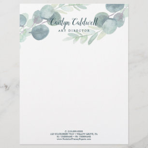 Lush Greenery och Eucalyptus Art Brevhuvud