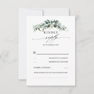 Lush Greenery och Eucalyptus Foliage Bröllop OSA Kort