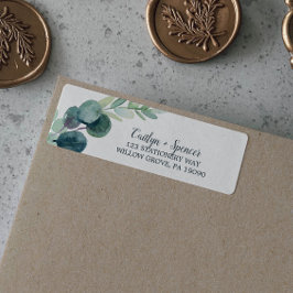 Lush Greenery och Eucalyptus Return-adressetikett Returadress Etikett