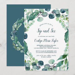 Lush Greenery och Eucalyptus Sip och se Inbjudningar