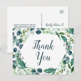 Lush Greenery och Eucalyptus Tack Postcard Vykort