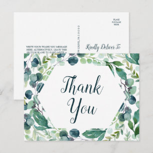 Lush Greenery och Eucalyptus Tack Postcard Vykort