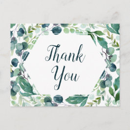 Lush Greenery och Eucalyptus Tack Postcard Vykort