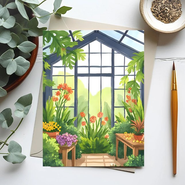 Lush Greenhouse | Blommigt Botanical Garden Vykort (Skapare uppladdad)