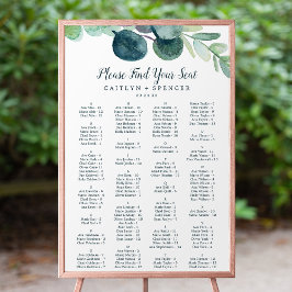 Lush Grey Alfabetiskt sittningsschema Poster