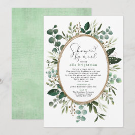 Lush Grey Baby Shower by Mail Long Avstånd Inbjudningar
