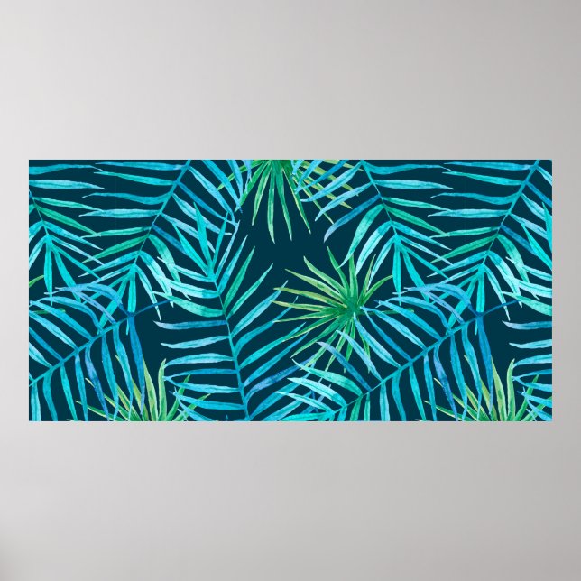 Lush grey of tropical Plant from djungle seaml Poster (Framsidan)