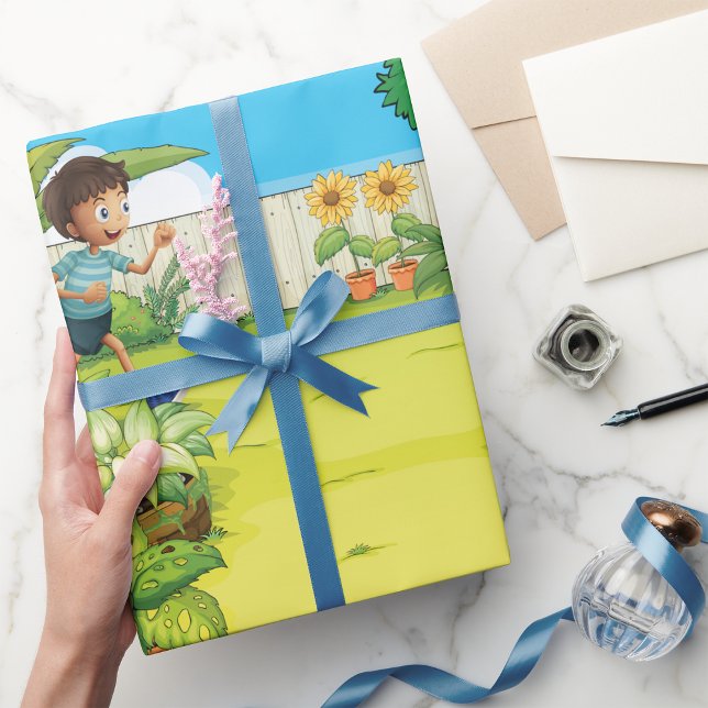 Lush Grönt Backyard Presentpapper (Skapare uppladdad)