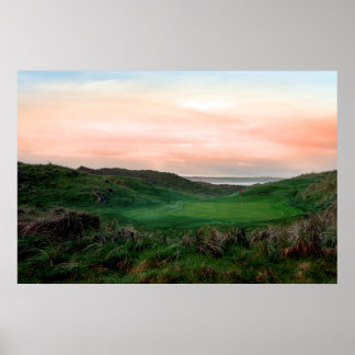 Lush grönt Ballybunion länkar golfbana Poster