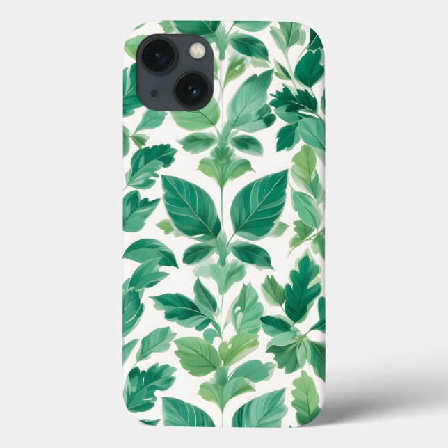 Lush Grönt Foliage Mönster (Baksida)