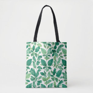 Lush Grönt Foliage Mönster Tygkasse