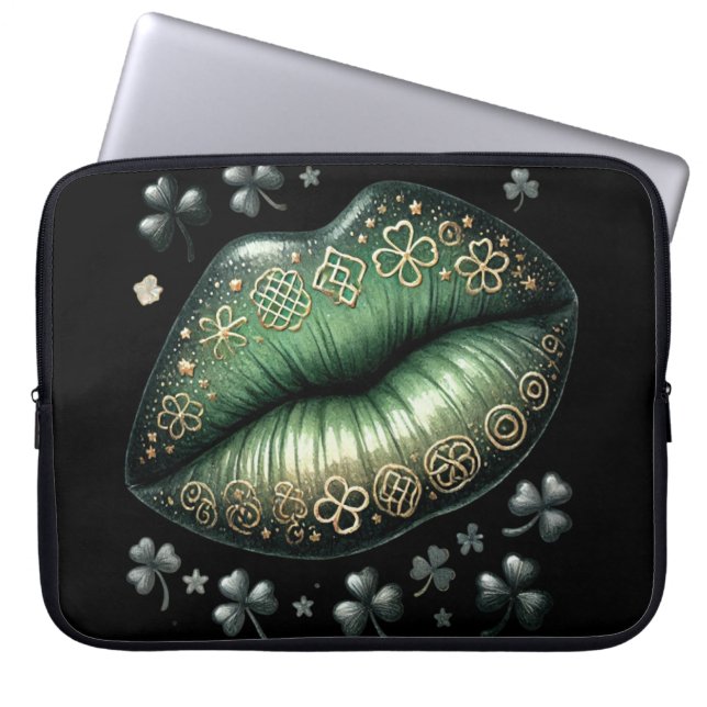 LUSH GRÖNT IRISH CELTIC LÄPPAR LAPTOP FODRAL (Framsidan)