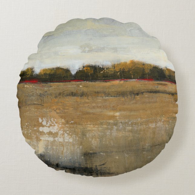 Lush Grönt landskap Rund Kudde (Framsidan)