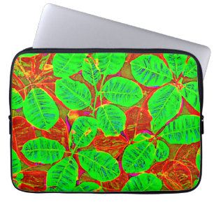 Lush Grönt Löv Mönster Laptop Fodral