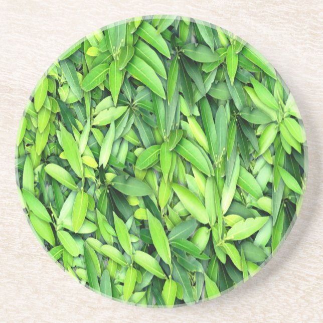 Lush Grönt Lövs Mönster - Natur botaniskt Underlägg (Framsidan)