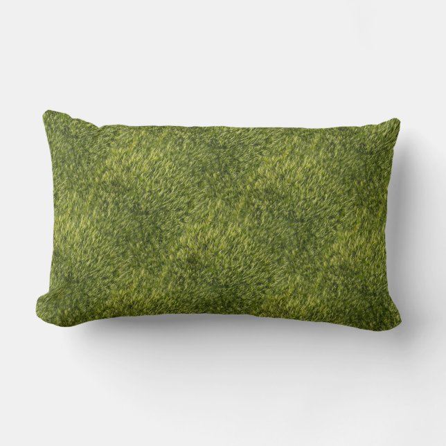 Lush Grönt Moss Lumbarkudde (Framsida)