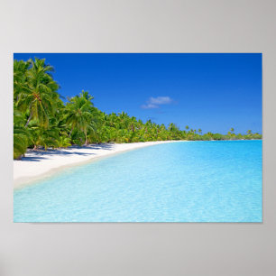 Lush Grönt Träd Tropical Island Paradise Poster