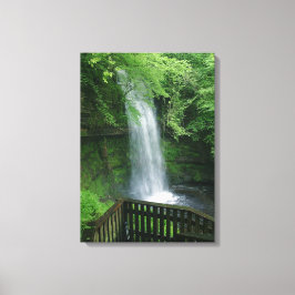 Lush Grönt Tropical Waterfall Wall Art Canvastryck