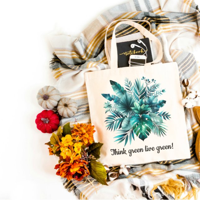 Lush grönt tropiska löv tygkasse (Skapare uppladdad)