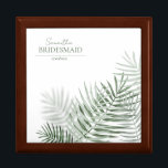 Lush Handflatan Löv Bröllop Bridesmaid Grönt/Wht I Minnesask<br><div class="desc">En färg-palett i trendig i skuggor från mjukt te och moss till grönt för jägare av mörk; mousserande geometrisk utformning av ramar och elegant utgör grunden för denna spännande bröllop-svit. Oavsett om du planerar ett destinationsbröllop eller bor nära hemmet, gör den här känsliga designuppsättningen handflatan löv ett val att fånga...</div>