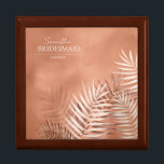 Lush Handflatan Löv Bröllop Bridesmaid Terra Ctta  Minnesask<br><div class="desc">En färg-palett i trendig i skugga av terra cotta, koppar och rost; mousserande geometrisk utformning av ramar och elegant, utgör grunden för denna spännande bröllop-svit. Oavsett om du planerar ett destinationsbröllop eller bor nära hemmet, gör den här känsliga designuppsättningen handflatan löv ett val att fånga öga. Den här samordnande presentlådan,...</div>