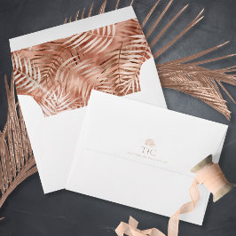 Lush Handflatan Löv Bröllop Mönster Terra Cotta ID