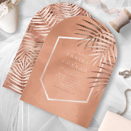 Lush Handflatan Löv Bröllop Terra Cotta Arch ID956 Inbjudningar