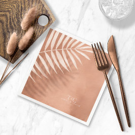 Lush Handflatan Löv Bröllop Terra Cotta V3 ID956 Pappersservett