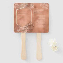 Lush Handflatan Löv Bröllopsprogram Terra Cotta ID