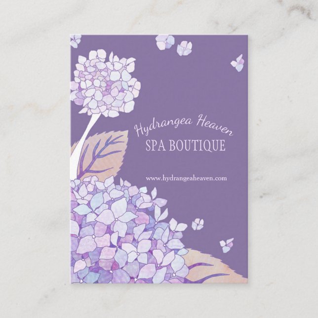 Lush Hydrangeas Spa-avtalskort Tidsbeställning Kort (Framsida)